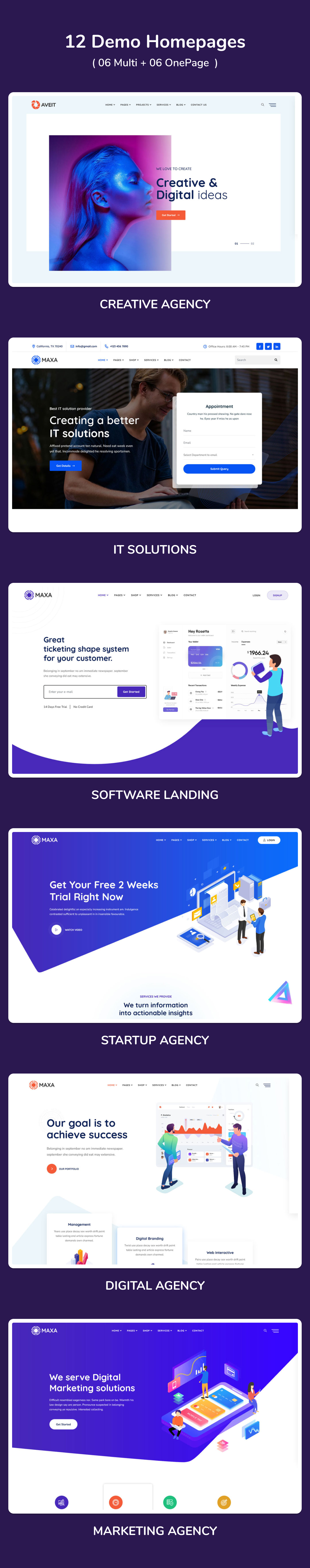 Aveit - Business Solutions Landing Page WordPress Theme 2